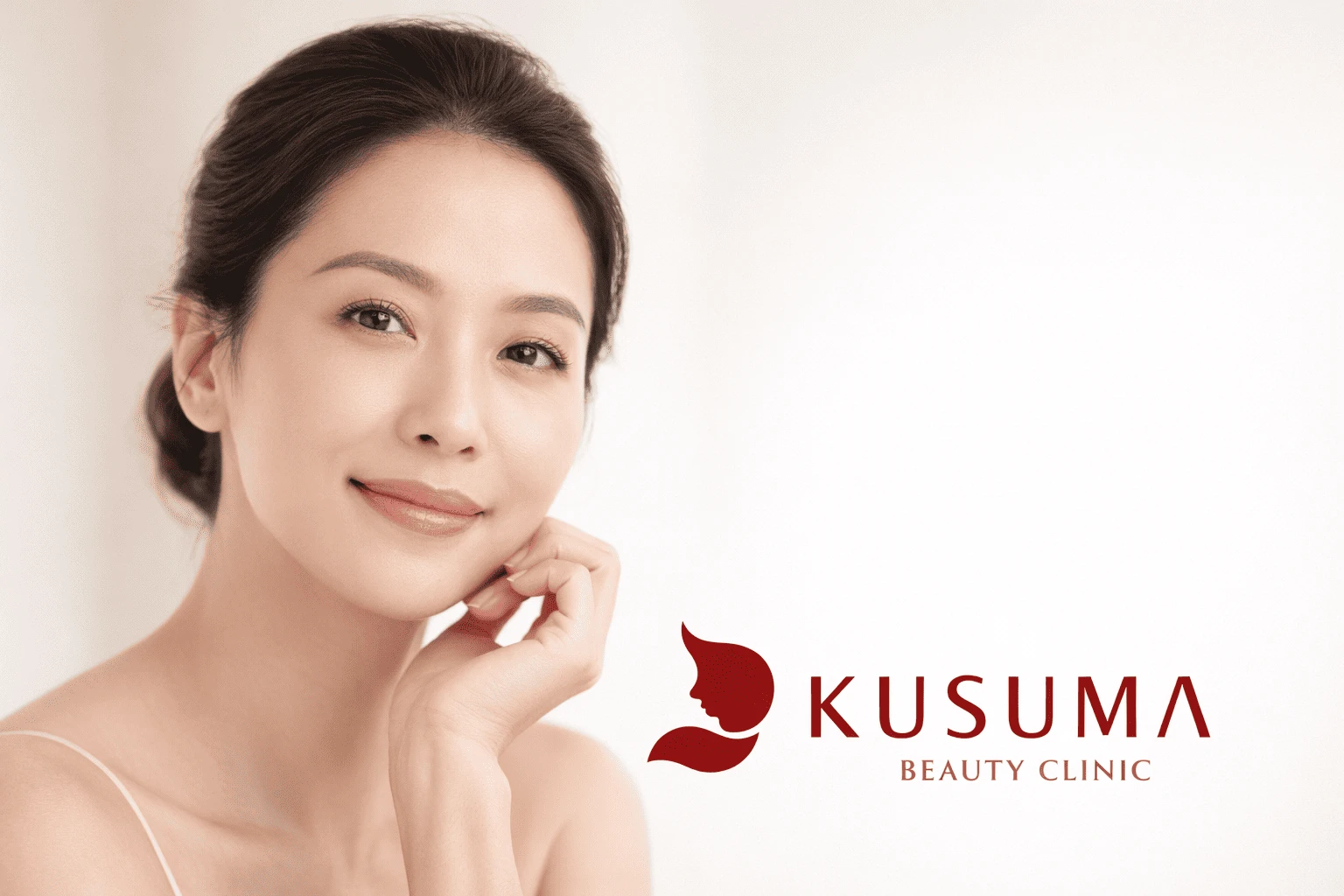 Wajah wanita Asia dengan kulit sehat, halus, dan tampak awet muda